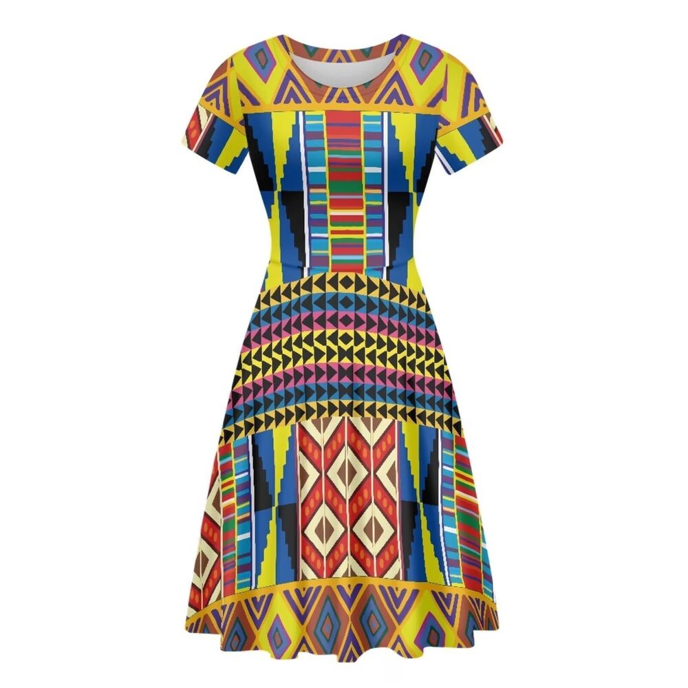 8117 African Dresses Summer Tunic Dress Casual Loose Flowy Swing Shift